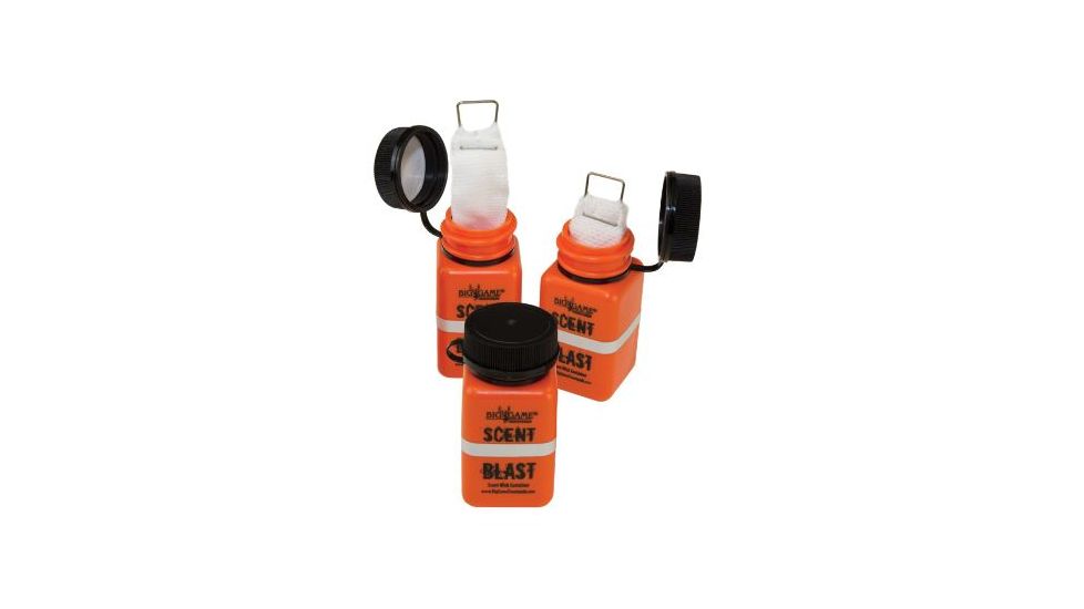 Big Game Treestands Scent Blast Scent Wick Contain, includes 3-Pack Super-Absorbent Wicks, Reflective Strip, Orange SW120