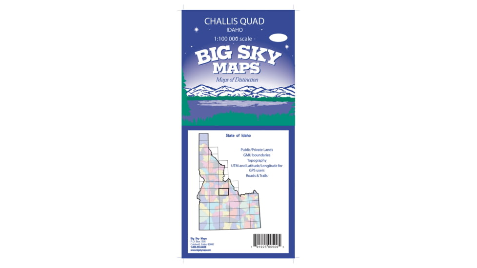 Big Sky Maps 1000,000 Scale Qaudrangle Map