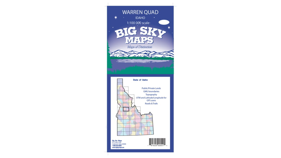 Big Sky Maps 1000,000 Scale Qaudrangle Map