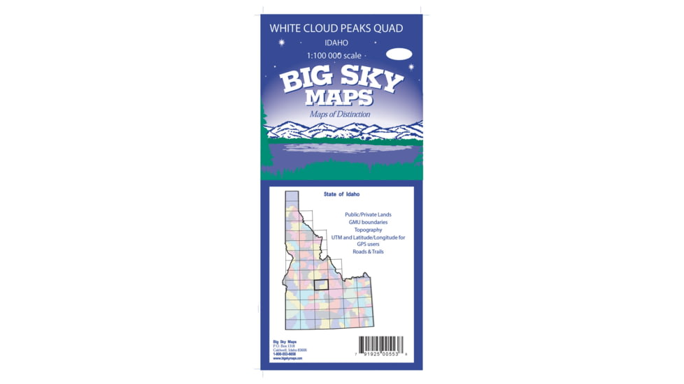 Big Sky Maps 1000,000 Scale Qaudrangle Map