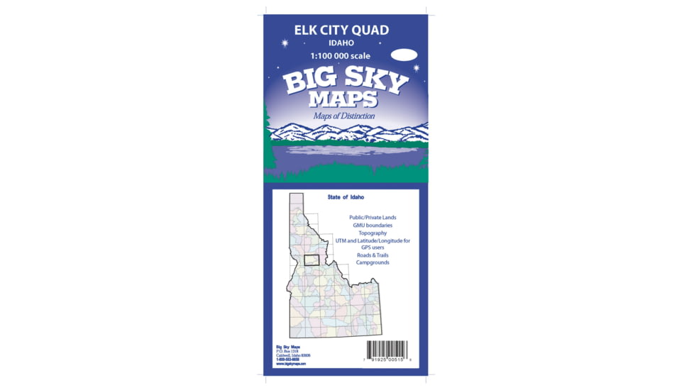 Big Sky Maps 1000,000 Scale Qaudrangle Map