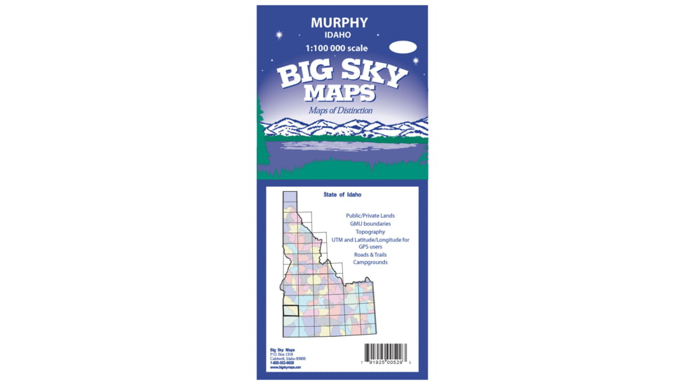 Big Sky Maps 1000,000 Scale Qaudrangle Map
