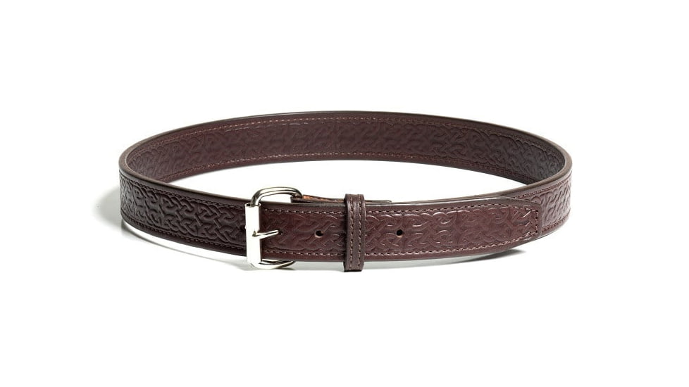 Bigfoot Gun Belts Gun belt, Celtic Pattern, 14oz No Core, 28 Inch, Flat Black, DarkBrown, GB-CELT-14NC-28-DBR-FB