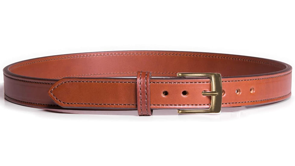 Bigfoot Gun Belts Slim Steel Dress Gun Belt - Mens, 42 Inch, Antiqued Brass Buckle, Brown, GBDB-42-BR-AB