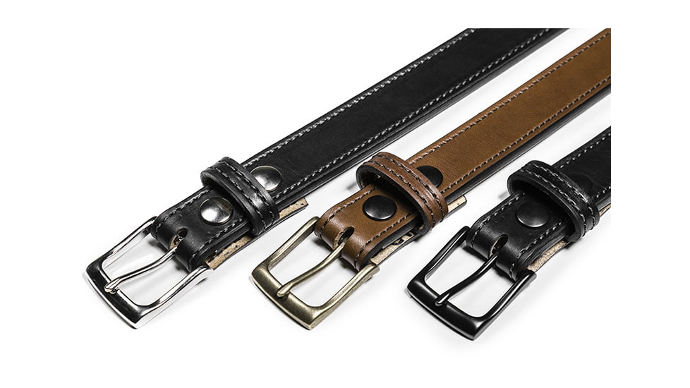 Bigfoot Gun Belts Slim Steel Dress Gun Belt - Mens, 30 Inch, Flat Black Buckle, Black, GBDB-30-BL-FB