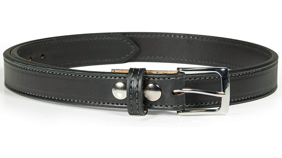 Bigfoot Gun Belts Slim Steel Dress Gun Belt - Mens, 32 Inch, Stainless Steel Buckle, Black, GBDB-32-BL-SS