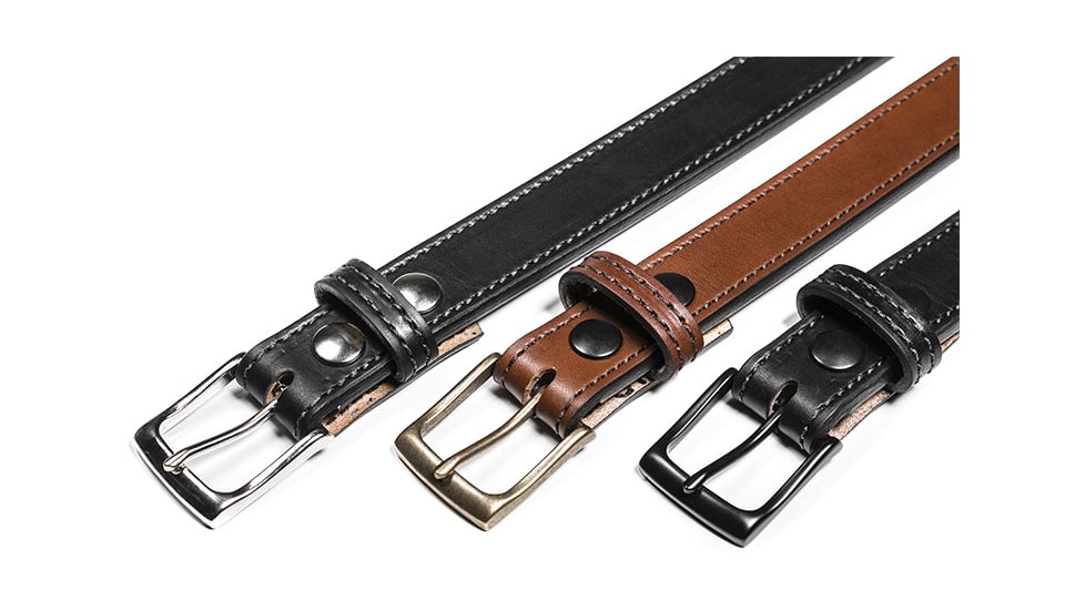 Bigfoot Gun Belts Slim Steel Dress Gun Belt - Mens, 32 Inch, Stainless Steel Buckle, Brown, GBDB-32-BR-SS