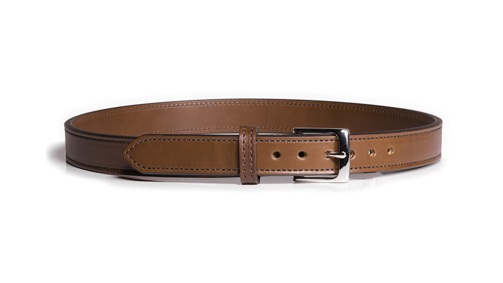 Bigfoot Gun Belts Slim Steel Dress Gun Belt - Mens, 32 Inch, Stainless Steel Buckle, Brown, GBDB-32-BR-SS