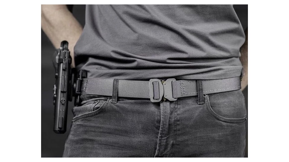 Bigfoot Gun Belts Tactical Edc Belt - Large 37-42 - Cobra, Quick-detach Buckle - Wolf Grey - NEDC-L-QDT-WLF