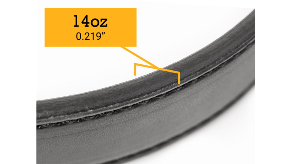 Bigfoot Gun Belts Untamed Series 1.5 Wide Leather 14 Oz Gun Belt - No Core, 42 Inch, Stainless Steel, Black, GB14-42-BL-SS