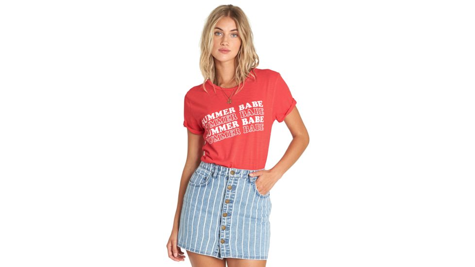 Billabong Babe All Day - Graphic T - Womens, Fuego, Large, J467UBBA-FUE-L