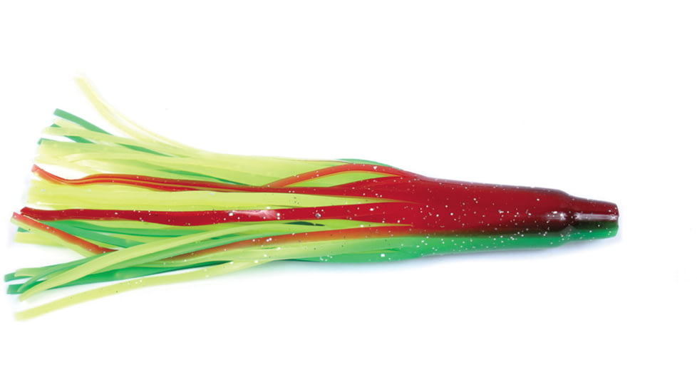 Billfisher Tuna Tail Skirt 6", Chartreuse/Green/Orange/Silver 2/Pack, TT62-CGO