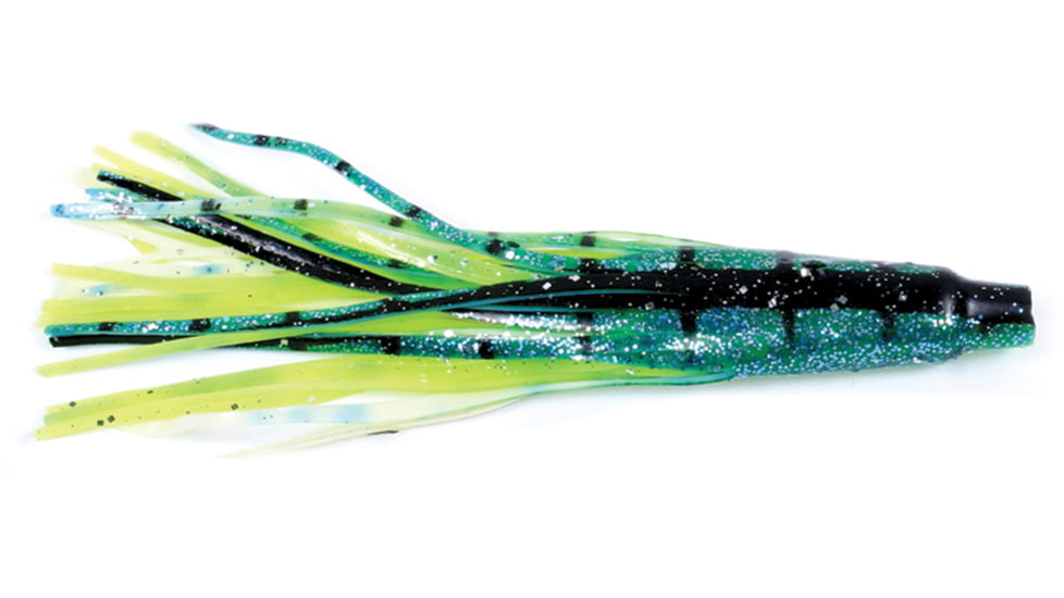 Billfisher Tuna Tail Skirt, 6", Dolphin Green/Chartreuse/White, 10/Pack, TT610-DOL