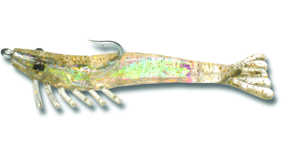 Billy Bay Halo Magnum Shrimp, 1/4 oz, Clear Gold Sparkle 3/Pack, 772-4-3-2