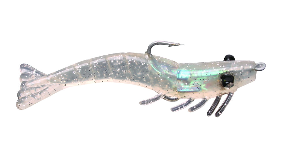 Billy Bay Halo Magnum Shrimp, 1/4 oz, Clear Silver Sparkle, 3/Pack, 772-4-3-1