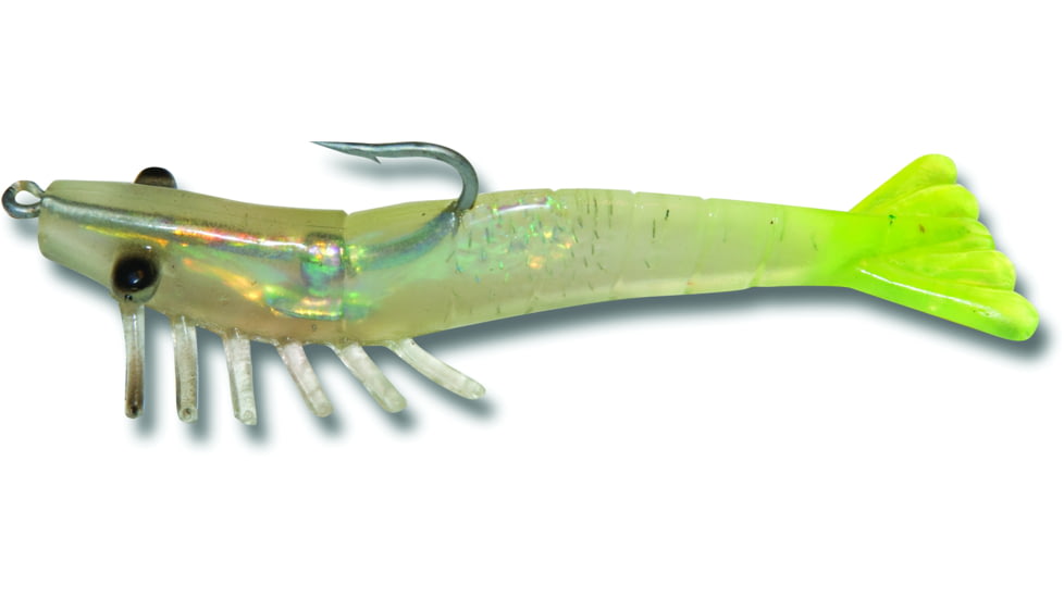 Billy Bay Halo Magnum Shrimp, 1/4 oz, Halo Glow/Chartreuse Tail, 3/Pack, 772-4-3-80