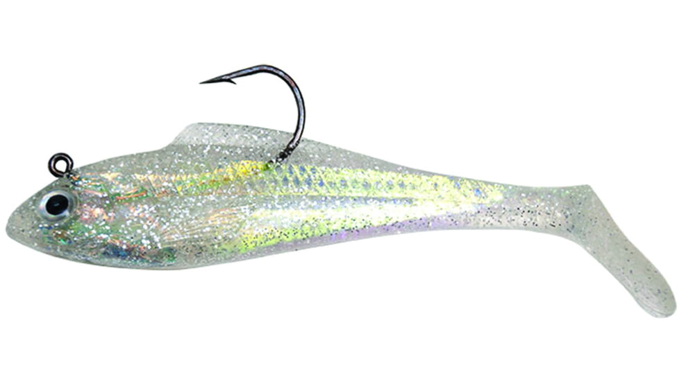 Billy Bay Halo Shad, 1/4 oz, Clear Silver Sparkle, 3/Pack, 888-4-3-1