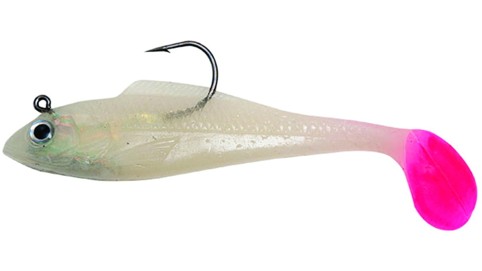 Billy Bay Halo Shad, 1/4 oz, Glow/Pink Tail, 3/Pack, 888-4-3-82