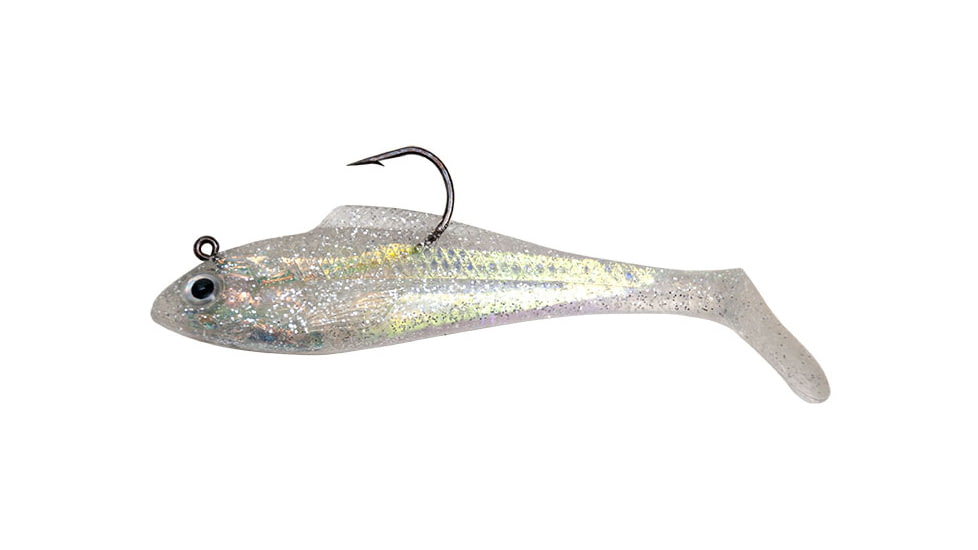 Billy Bay Halo Shad, 1/8 oz, Clear Silver Sparkle, 3/Pack, 888-8-3-1