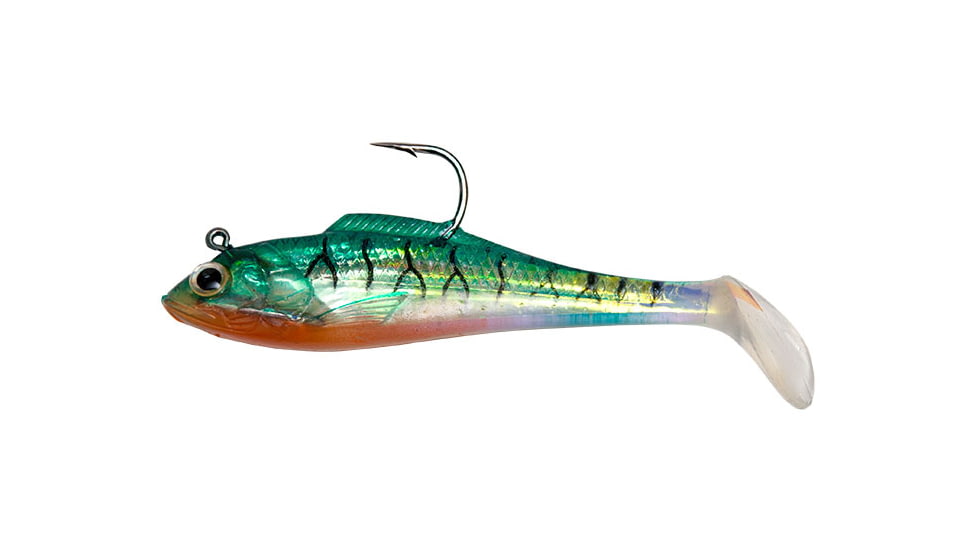 Billy Bay Halo Shad, 1/8 oz, Green Tiger, 3/Pack, 888-8-3-9