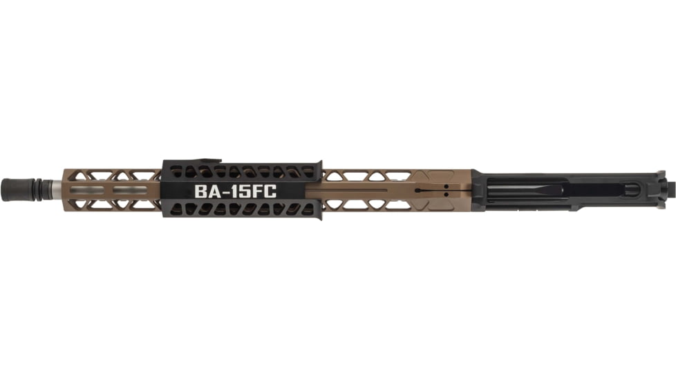 Bilson Arms BA-15FC Pump Style Forward Charging Upper Assembly, 5.56mm/.223 Remington, 24.5in, 16in, 1-7 Twist, 1/2-28, Free-Float, A2 Birdcage, Cerakote/Anodized, FDE/Black, ARUFSFN1001