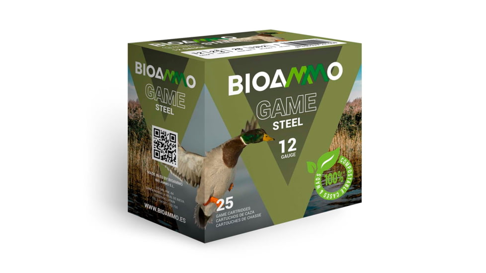 BioAmmo N.3 Steel Waterfowl 12 Gauge 1 1/16 oz 2 3/4in Shotgun Ammo, 25 Rounds, BLS3030