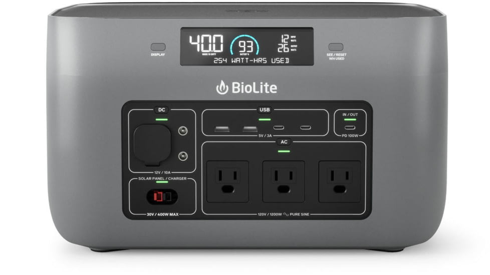 BioLite BaseCharge 1500 Portable Power Station, Black, BGB0101