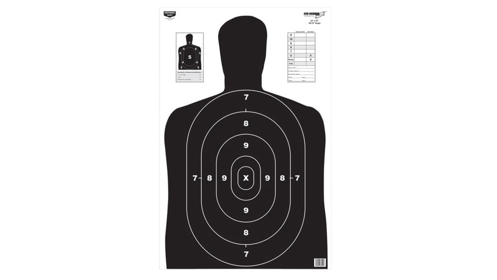 Birchwood Casey 37021 EZE-Scorer BC-27 Paper 23 X 35 Silhouette Black 100 Pack