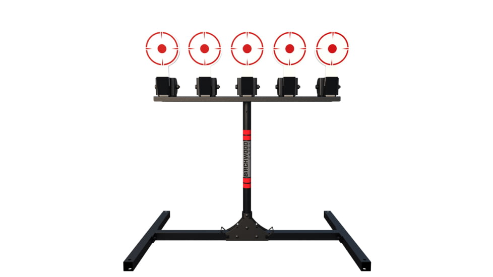 Birchwood Casey 5 Spring Loaded Self-Resetting Targets w/ Plate Rack, Black, BC-5TPR