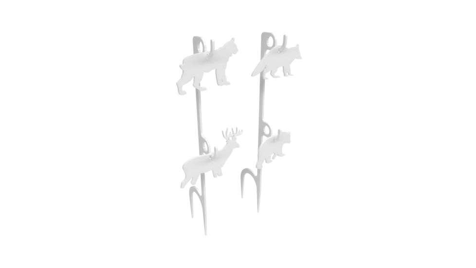 Birchwood Casey AR500 Gong, Rimfire Target Set, 1/4in, 1-Hole w/ 4 Steel Animal Targets, White, BC-41579