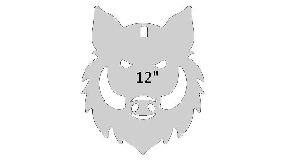 Birchwood Casey AR500 Gong, Boar's Head Silhouette Target, 3/8in, 1-Hole, White, BC-47720