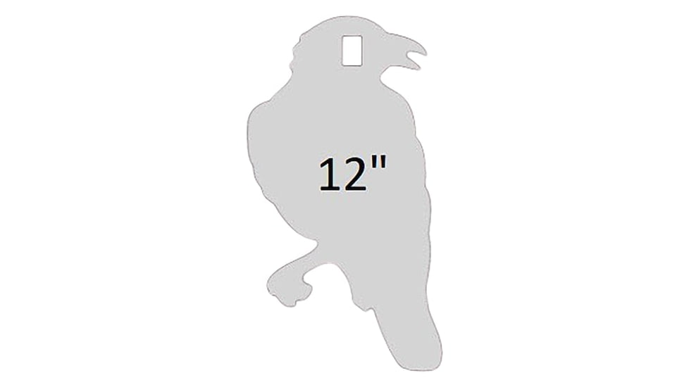 Birchwood Casey AR500 Gong, Crow Silhouette Target, 3/8in, 1-Hole, White, BC-47715