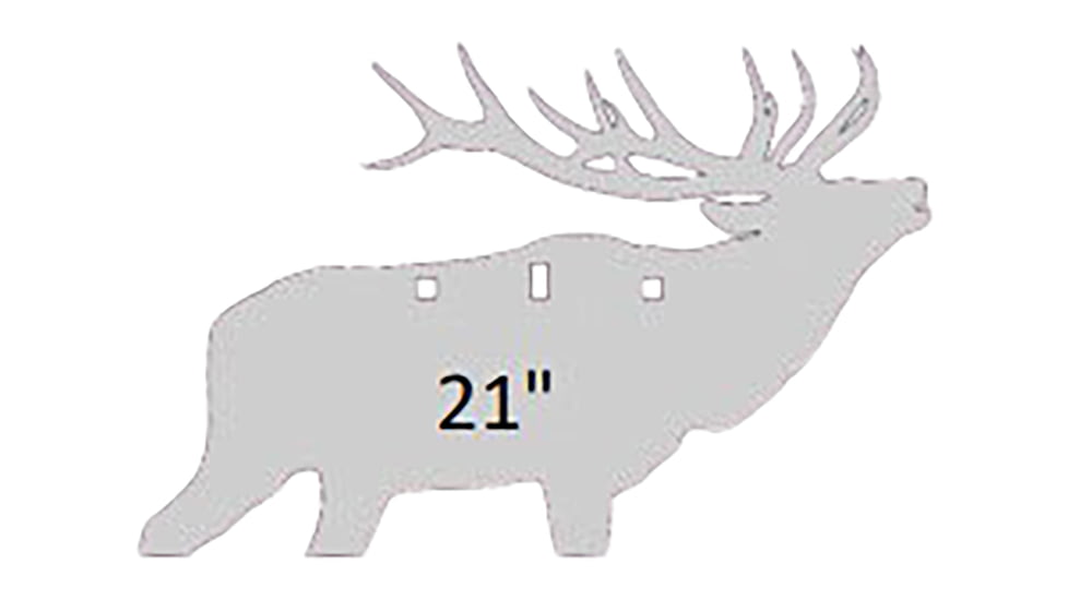 Birchwood Casey AR500 Gong, Elk Silhouette Target, 3/8in, 3-Hole, White, BC-47700