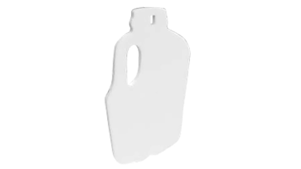 Birchwood Casey AR500 Gong, Milk Jug Silhouette Target, 3/8in, 1-Hole, White, BC-47712