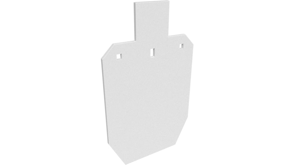 Birchwood Casey AR500 Gong, 2/3 IPSC Silhouette Target, Double Hang Hole, White, BC-47662