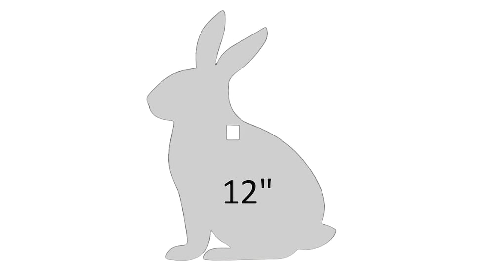 Birchwood Casey AR500 Gong, Rabbit Silhouette Target, 3/8in, 1-Hole, White, BC-47706