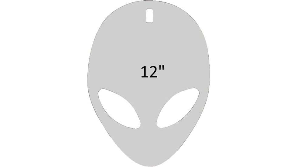 Birchwood Casey AR500 Gong, Alien Silhouette Target, 3/8in, 1-Hole, White, BC-47717