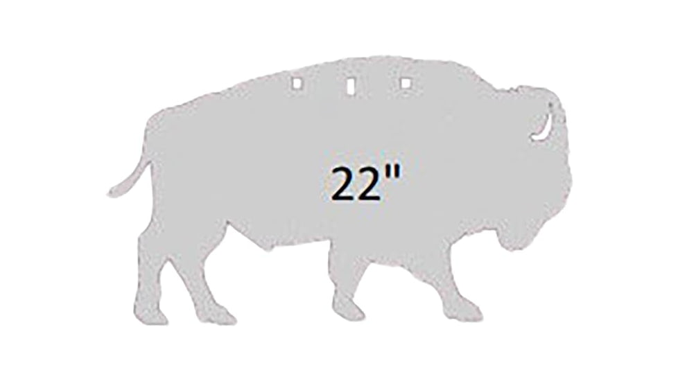 Birchwood Casey AR500 Gong, Bison Silhouette Target, 3/8in, 3-Hole, White, BC-47704