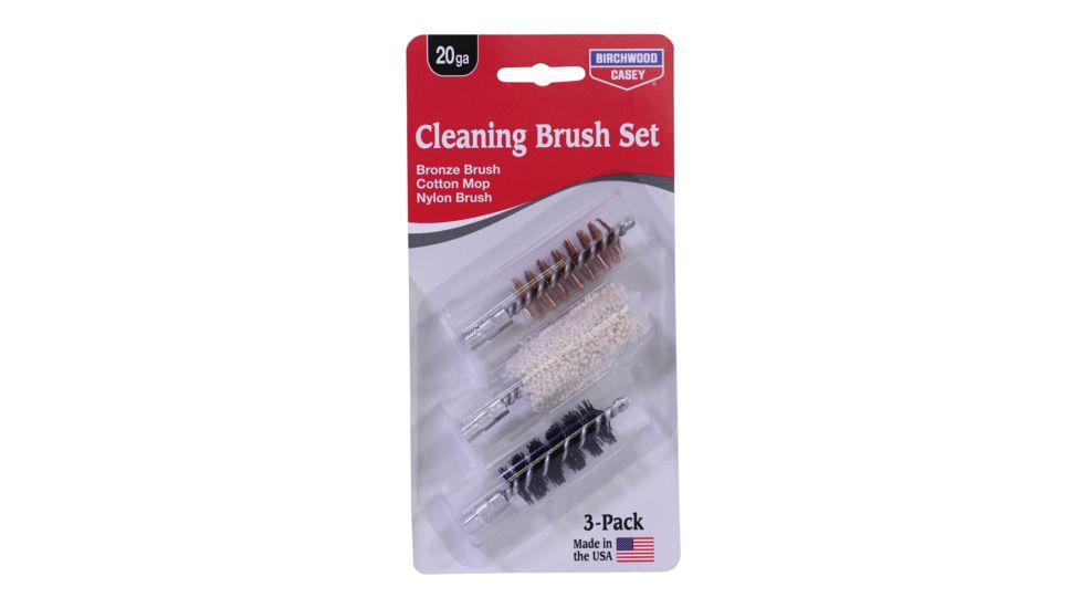 Birchwood Casey BWC Bronze/Cotton/Nylon 3 Brush Set 12 Gauge