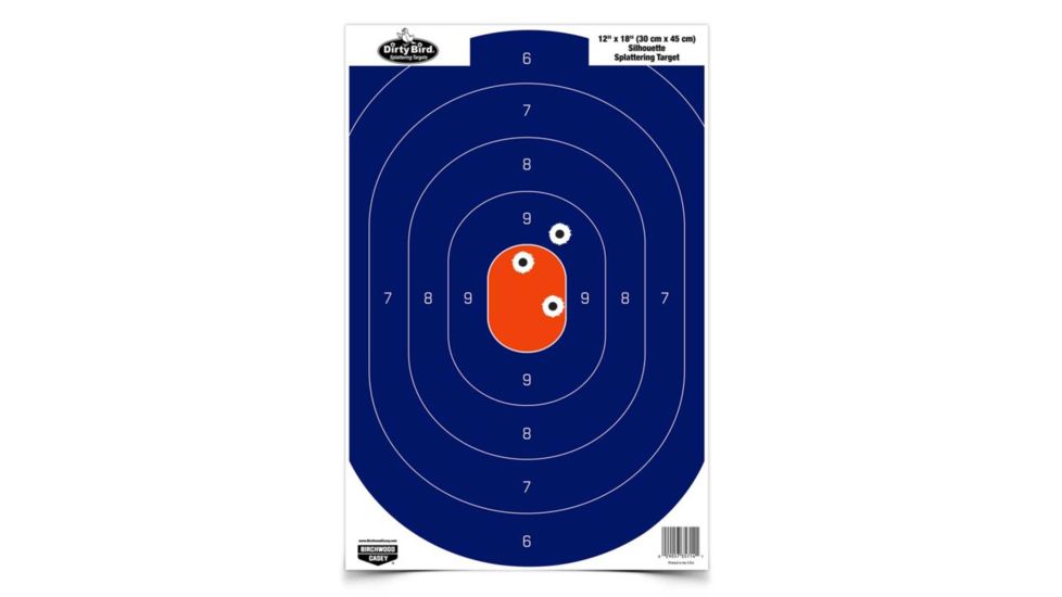 Birchwood Casey Dirty Bird 12X18in Silhouette Target, Blue/Orange BCY35714