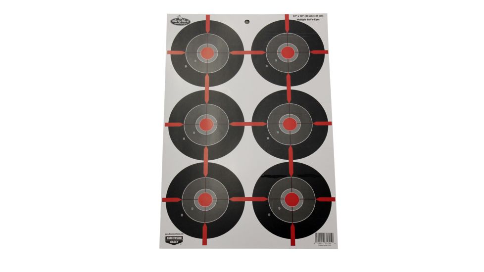 Birchwood Casey Dirty Bird Multiple Bull's-Eye Targets 12x18 Inches 8 Per Package, BC-35705