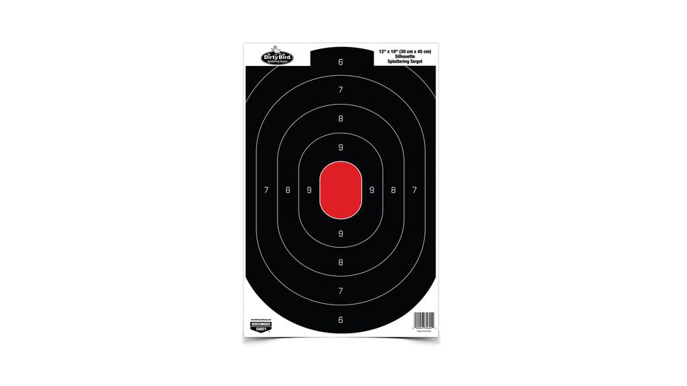 Birchwood Casey Dirty Bird Paper Silhouette Target Black/Red 12x18 Inch 100 Per Package