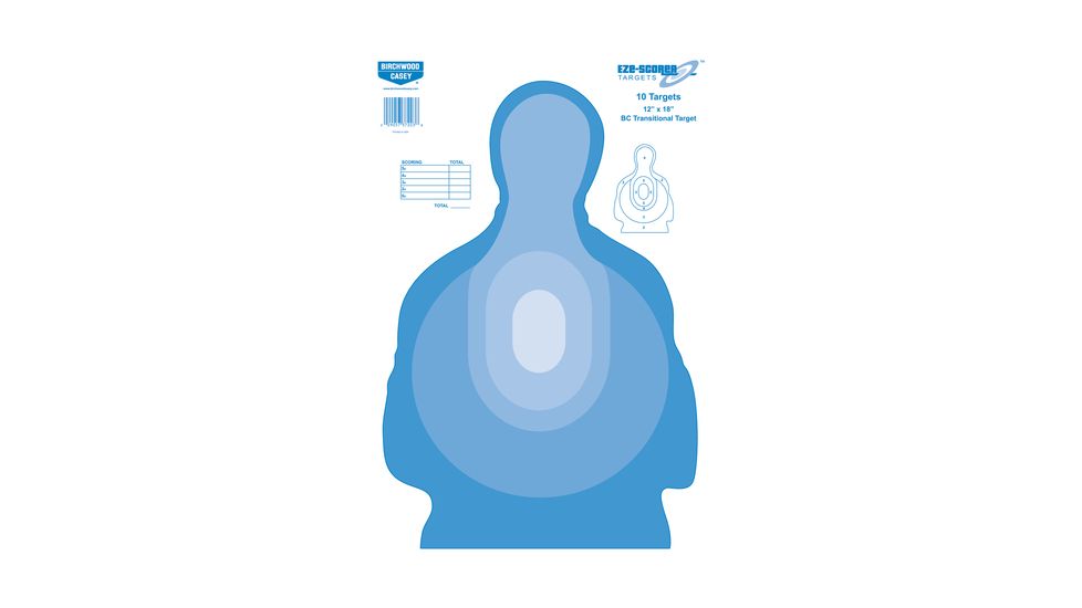 Birchwood Casey EZE-Scorer Shadow Transtar Blue Targets BC27 12x18 Inch 10 Per Package