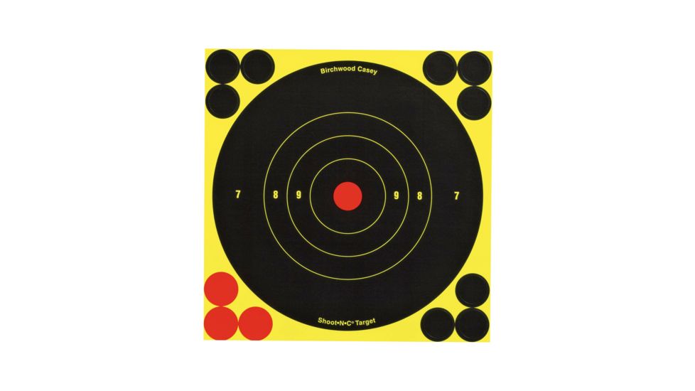 Birchwood Casey Shoot-N-C 6 Inch Round Bullseye 12 Targets 48 Pasters, BC-34512