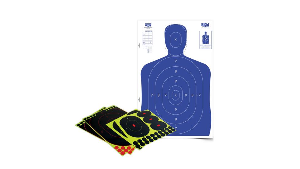 Birchwood Casey Shoot-N-C Silhouette Target Kit - 23x35 Inch With Replacement Targets/Ovals/Pasters, BC-34602