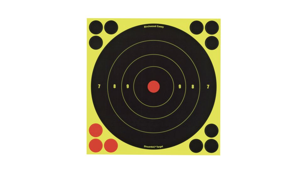 Birchwood Casey Shoot-N-C Targets 8 Inch Round Bullseye 6 Targets 24 Pasters, BC-34805