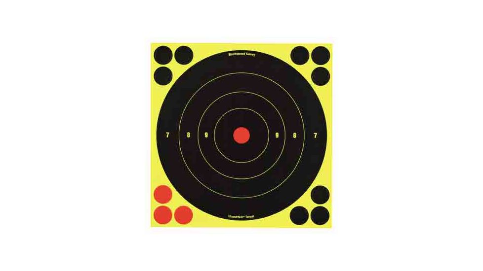 Birchwood Casey Shoot-N-C Targets 8 Inch Round Bullseye 6 Targets 24 Pasters, BC-34805