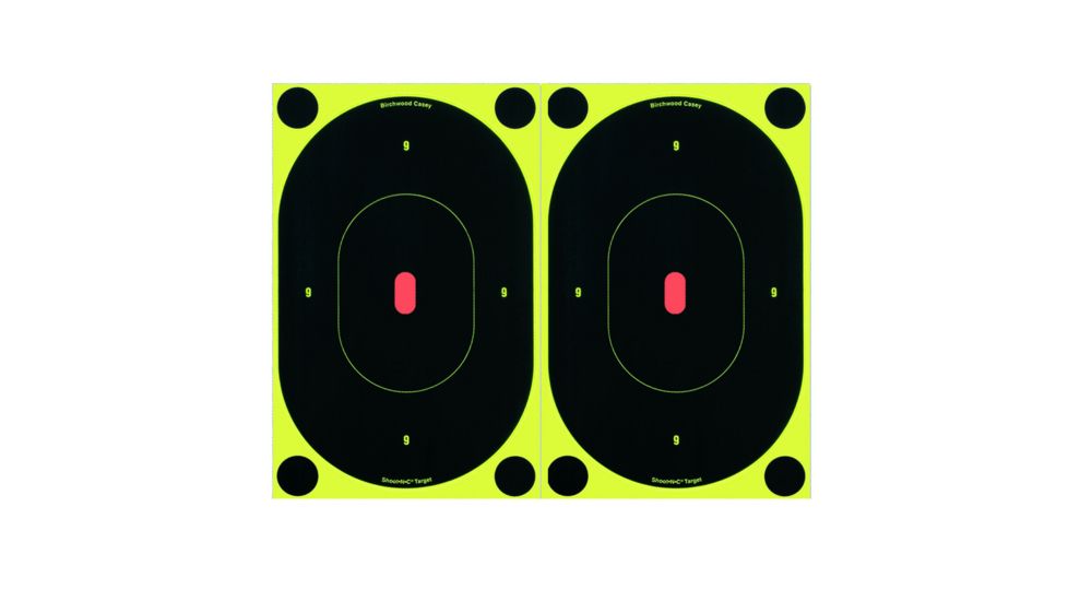 Birchwood Casey Shoot-N-C 7in Oval Silhouette Targets - 60 Pack w/ 240 Pasters, BC-34750