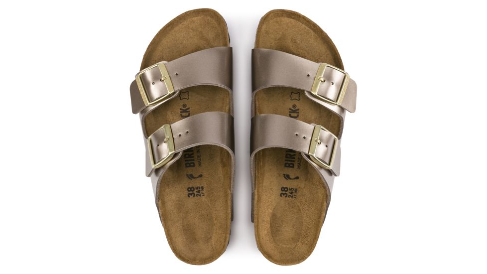 Birkenstock Arizona Birko-Flor Cork-Latex Footbed Sandal, Electric Taupe Burko-Flor, Narrow, 39, 1012972-39