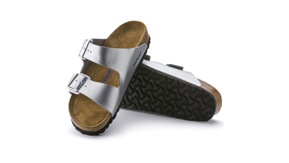 Birkenstock Arizona Birko-Flor Soft Footbed - Women's, Silver, 35 55015-1-35